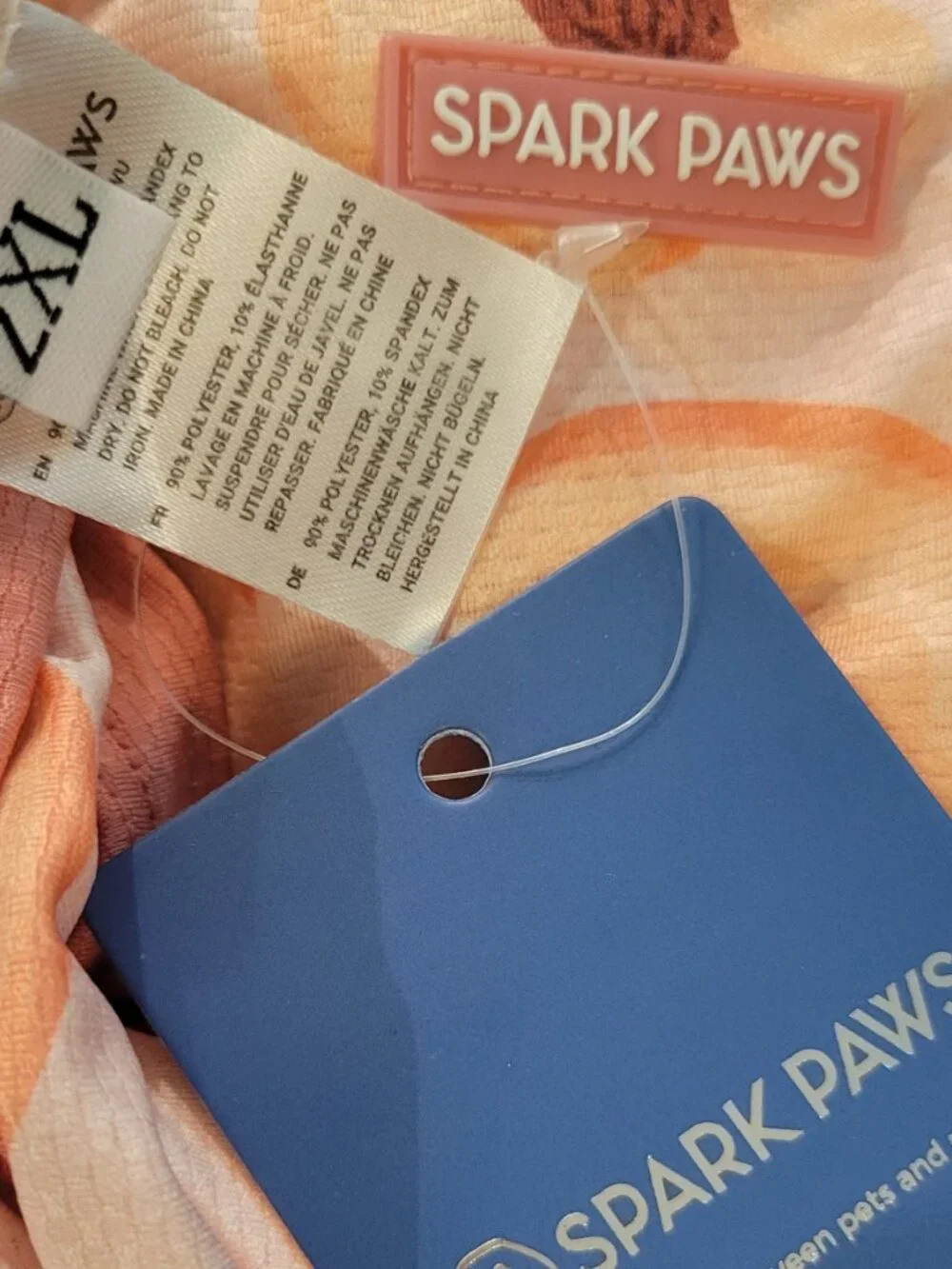 (NWT) Spark Paws - Sunblock Shirt - Peaches (Size 2XL) - Picture 3 of 6
